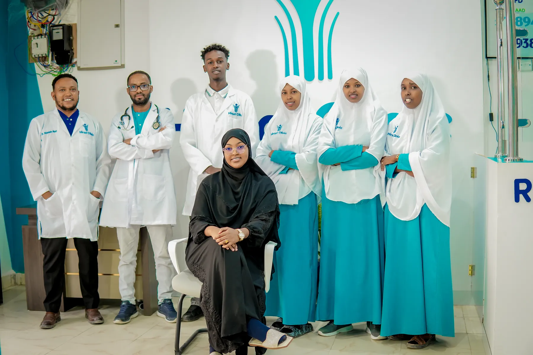 Clinical and nursing staff of Hiraal Clinic together in the clinic